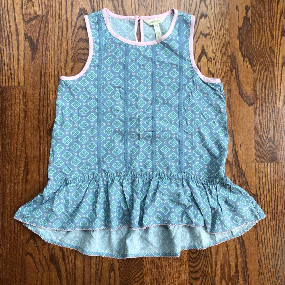 Matilda Jane Abbie Ruffle Flounce Sleeveless Tunic Blouse 12